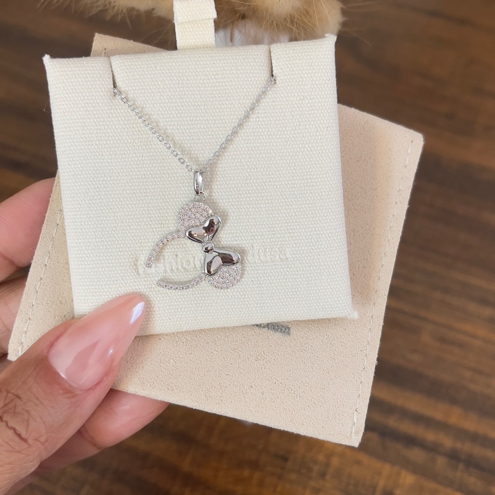 Charming Silver and Pink Pendant Necklace